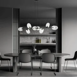 Hängelampe verstellbar Glas Metall 140 cm breit groß