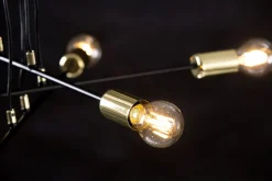 Hängelampe verstellbar Schwarz Retro 6x E27 Metall