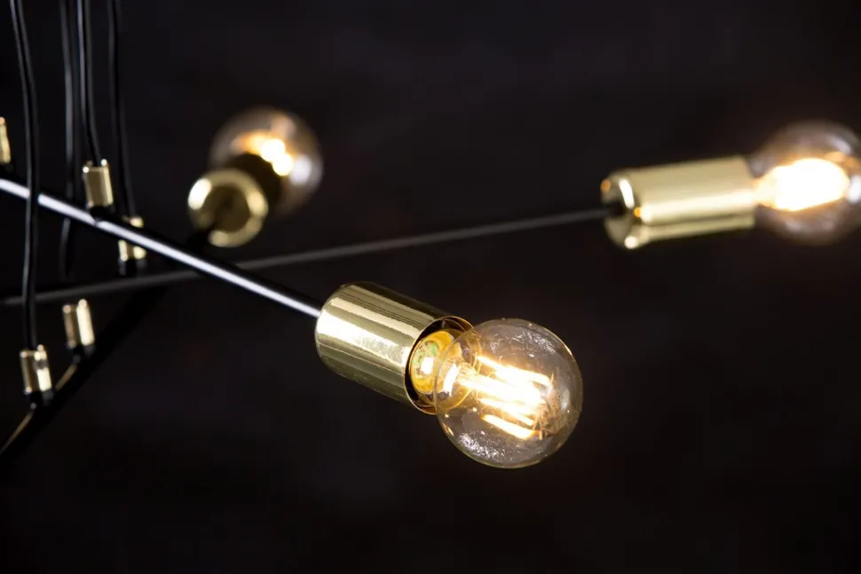 Hängelampe verstellbar Schwarz Retro 6x E27 Metall