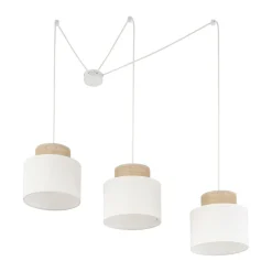 Hängelampe verstellbar Stoff Jute B: max. 4 m E27 3-flammig