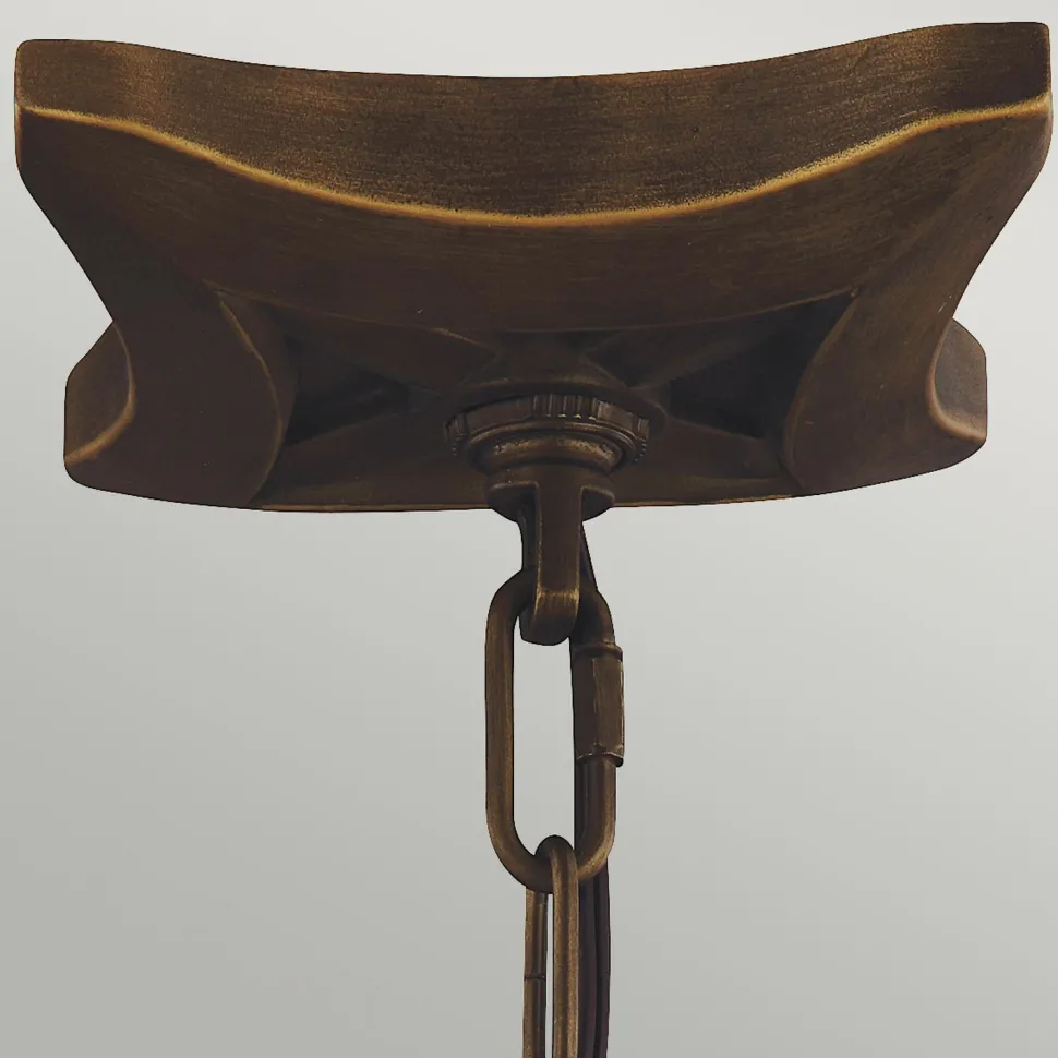 Hängelampe Vintage Rustikal in Messing antik NADICIA