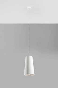 Hängelampe Weiß Ø 16 cm Keramik bemalbar E27 TUPA