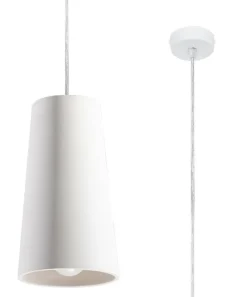 Hängelampe Weiß Ø 16 cm Keramik bemalbar E27 TUPA