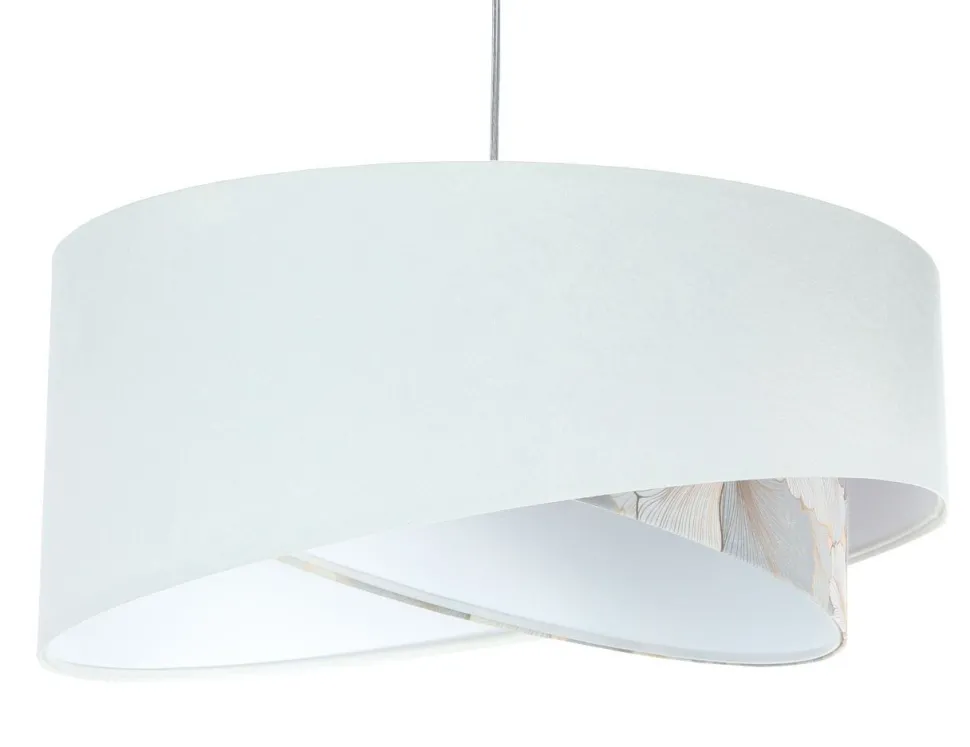 Hängelampe Weiß Creme rund Ø 50 cm E27 Velours Optik Stoff