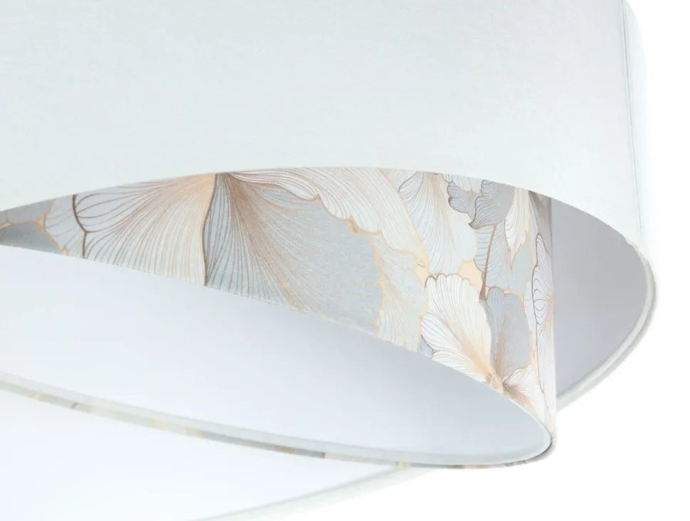 Hängelampe Weiß Creme rund Ø 50 cm E27 Velours Optik Stoff