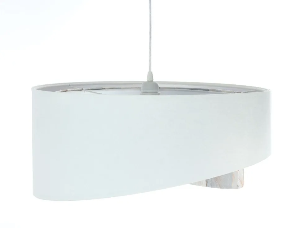 Hängelampe Weiß Creme rund Ø 50 cm E27 Velours Optik Stoff