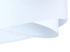 Hängelampe Weiß E27 rund D: 50 cm Stoff Velours Optik Modern