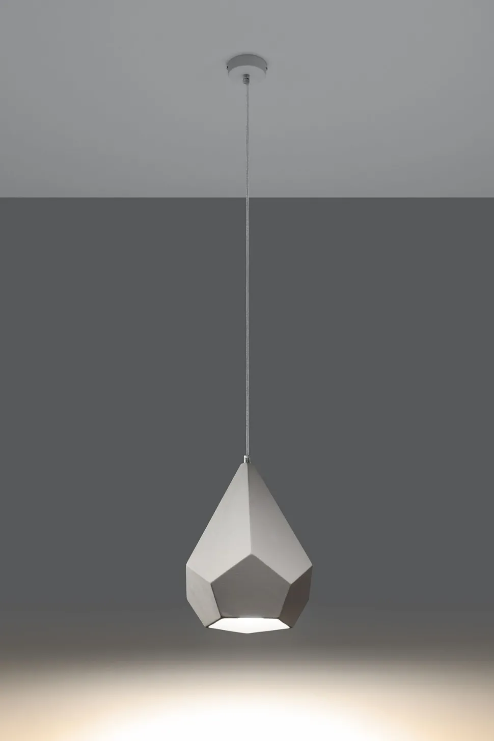 Hängelampe Weiß Keramik bemalbar geometrisch E27