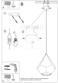 Hängelampe Weiß Keramik bemalbar geometrisch E27