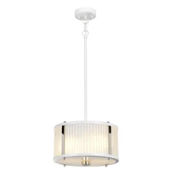 Hängelampe Weiß Klar Ø30 m rund Esstisch CARILA