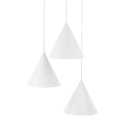 Hängelampe Weiß Metall Ø 42 cm 3-flammig Retro Design