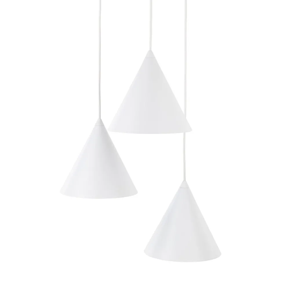 Hängelampe Weiß Metall Ø 42 cm 3-flammig Retro Design