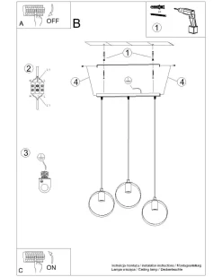 Hängelampe Weiß Metall 3-flammig verstellbar E27