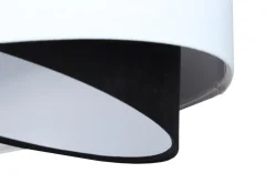 Hängelampe Weiß Schwarz E27 rund Ø 50 cm Stoff Veloursoptik