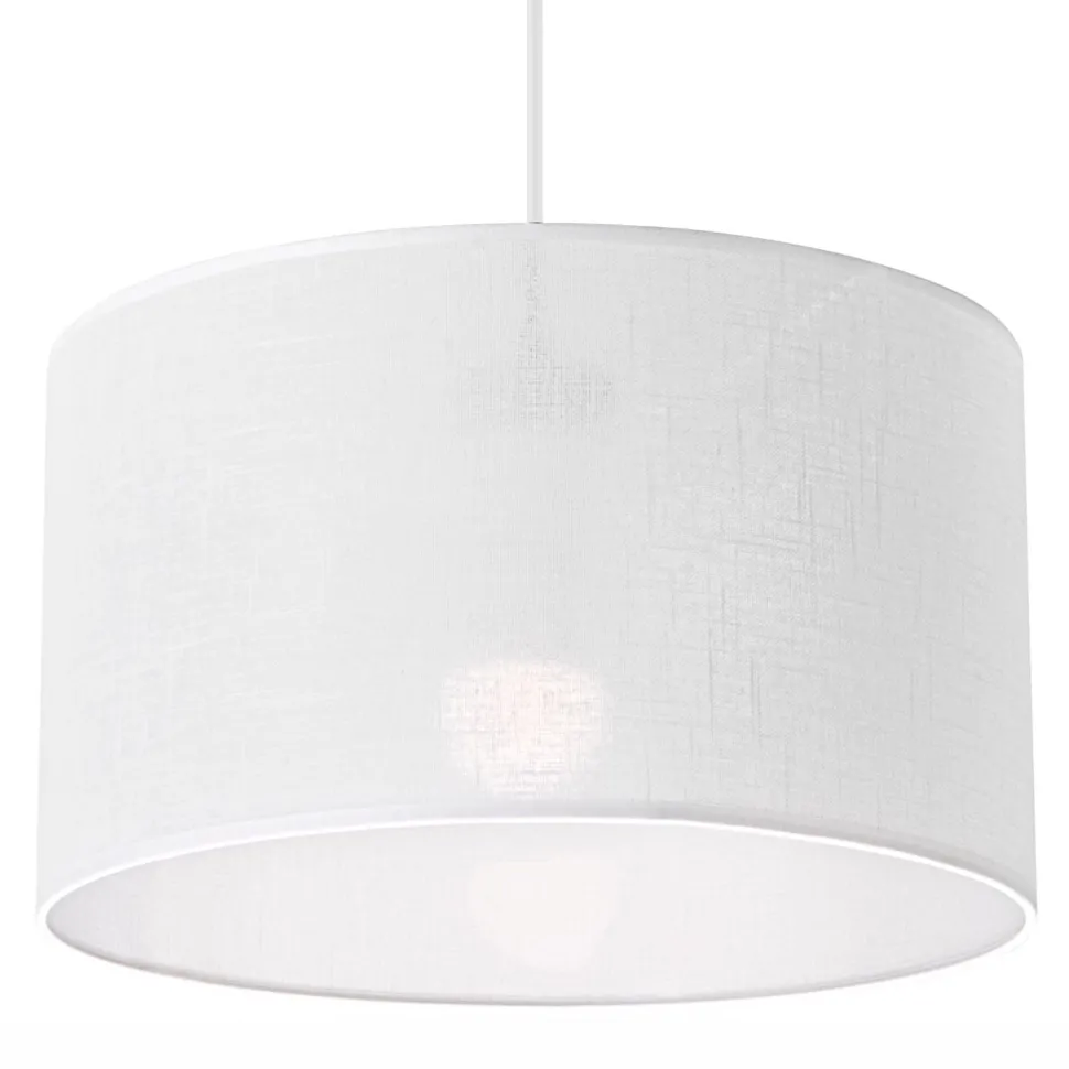 Hängelampe Weiß Stoff Ø 35 cm verstellbar wohnlich Modern E27