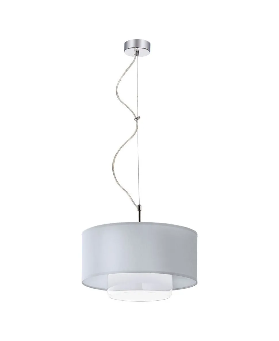 Hängelampe Weiß Stoff Glas Ø35cm Esstisch Leuchte