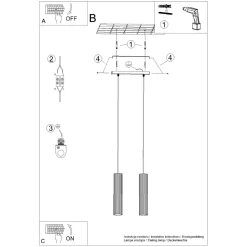 Hängeleuchte 30 cm breit 2-flammig GU10 Grün Modern aus Alu