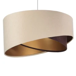 Hängeleuchte Beige Gold Braun Esstisch Lampe