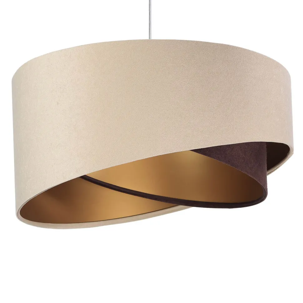 Hängeleuchte Beige Gold Braun Esstisch Lampe