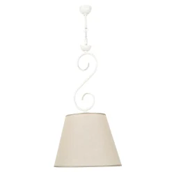 Hängeleuchte Beige Landhaus rund Esstisch Stoff