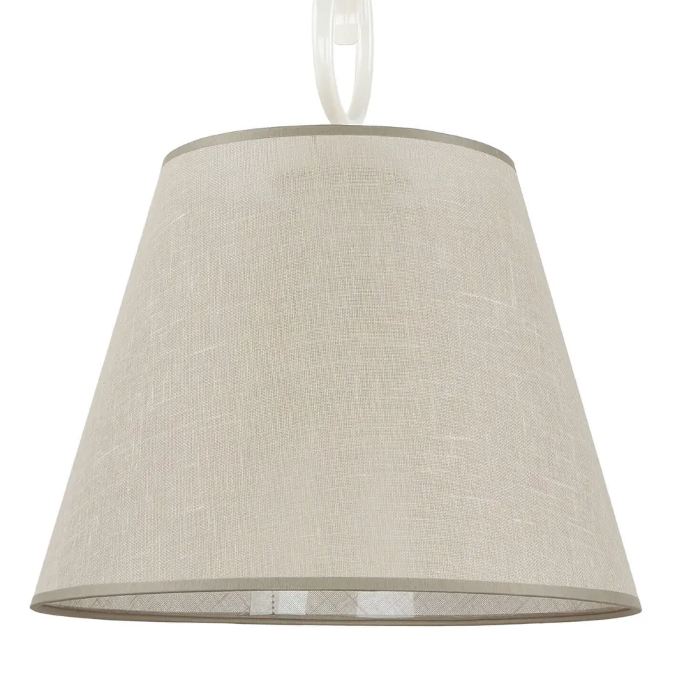 Hängeleuchte Beige Landhaus rund Esstisch Stoff