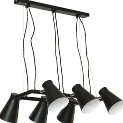 Hängeleuchte BEVAN in schwarz 6-flmg