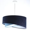 Hängeleuchte Blau E27 rund D: 50 cm Velours Optik Stoff