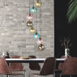 Hängeleuchte Bunt Ø 54 cm H: max. 2 m verstellbar Glas