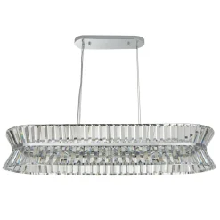 Hängeleuchte Chrom Klar Kristall 10x G9 B: 100 cm