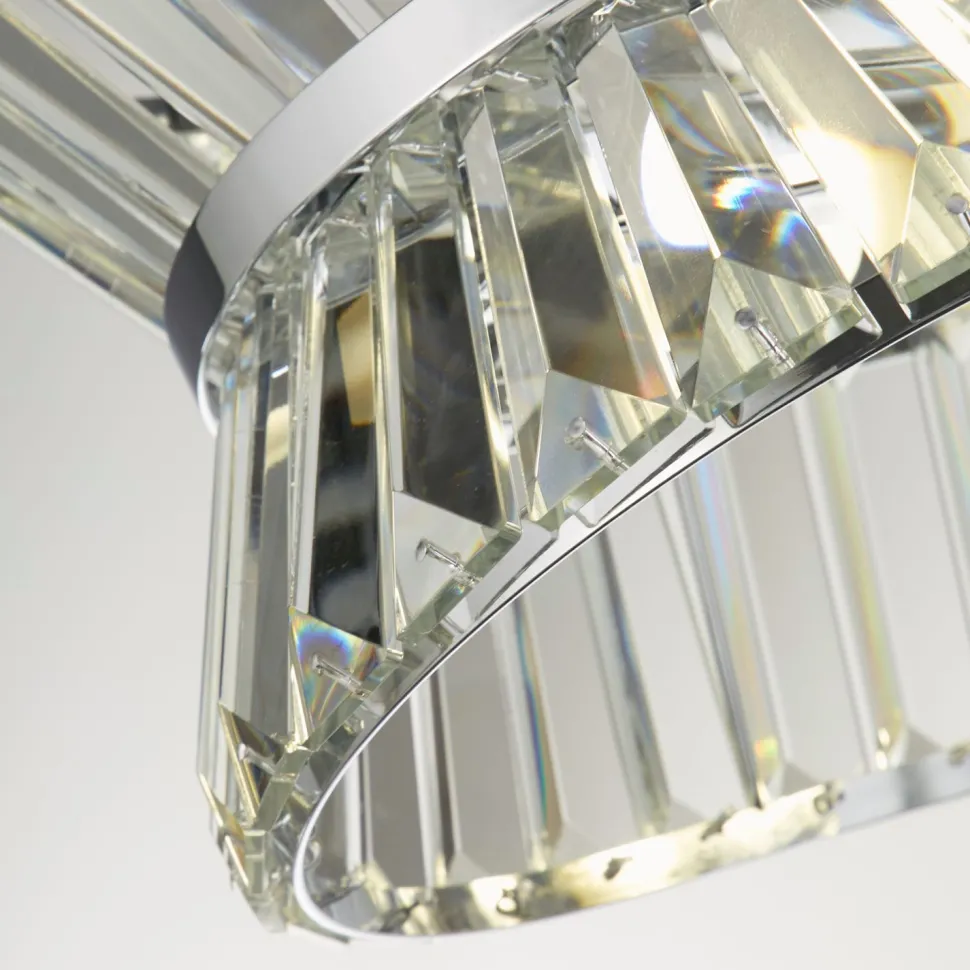 Hängeleuchte Chrom Klar Kristall 10x G9 B: 100 cm