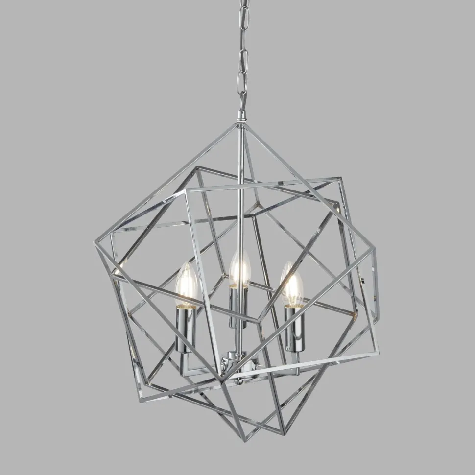 Hängeleuchte Chrom 3x E14 B: 48 cm Metall Modern HANNAH