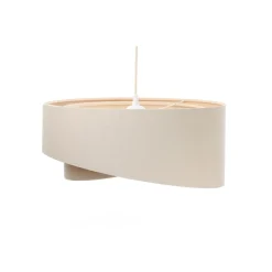 Hängeleuchte Creme Beige Leinen E27 rund Ø 50 cm