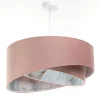 Hängeleuchte D: 50 cm E27 Rosa Hellblau Stoff Velours Optik