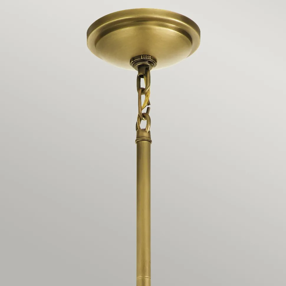 Hängeleuchte E27 D: 40,8 cm Metall Glas in Messing Weiß