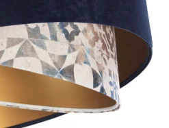 Hängeleuchte E27 rund Ø 50 cm Stoff Velours Optik KARIM