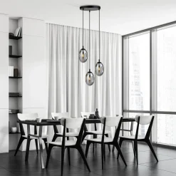 Hängeleuchte E14 Schwarz Graphit 3-flammig Wohnzimmer