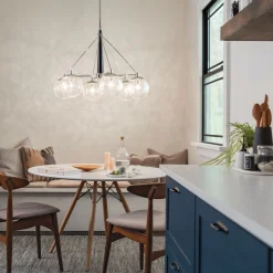 Hängeleuchte Esstisch Ø 87,6 cm Metall Regenglas Vintage