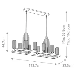 Hängeleuchte Esstisch 113,7 cm lang groß Jugendstil