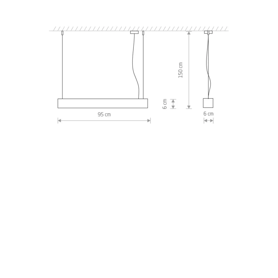 Hängeleuchte Esstisch T8 LED 3000 K 2300 lm B: 95 cm lang