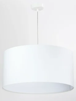 Hängeleuchte Esstisch Weiß Stoff Wohnzimmer