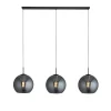 Hängeleuchte 3-flammig E27 Schwarz Rauchgrau B: 146 cm