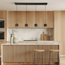 Hängeleuchte 4-flammig GU10 Schwarz B: 125 cm lang