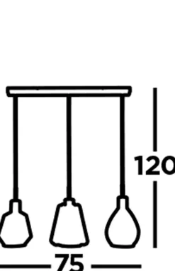Hängeleuchte 3-flammig in Schwarz Messing Antik E27