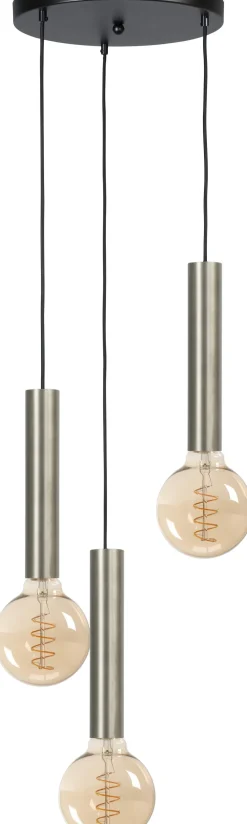 Hängeleuchte 3-flammig Schwarz Nickel für E27 ESJA