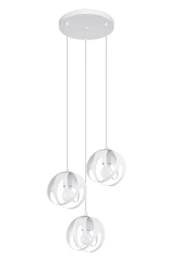 Hängeleuchte 3-flammig Weiß Metall verstellbar E27