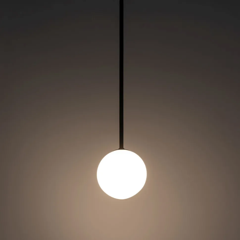 Hängeleuchte Glas Kugel G9 Ø 12 cm Schwarz Weiß