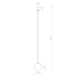 Hängeleuchte Glas Kugel G9 Ø 16 cm Schwarz Weiß