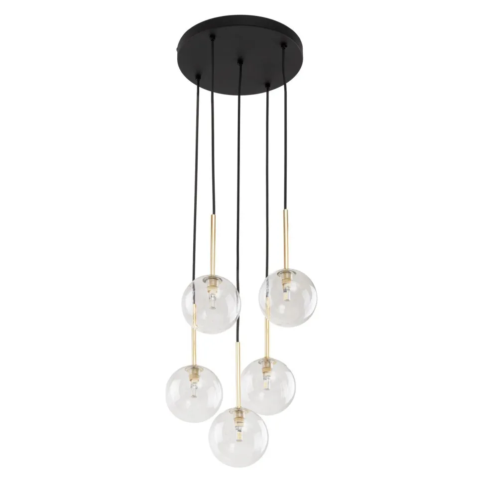 Hängeleuchte Glas Metall Ø 35 cm 5-flammig G9 verstellbar