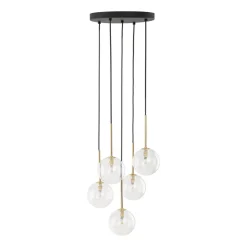 Hängeleuchte Glas Metall Ø 35 cm 5-flammig G9 verstellbar