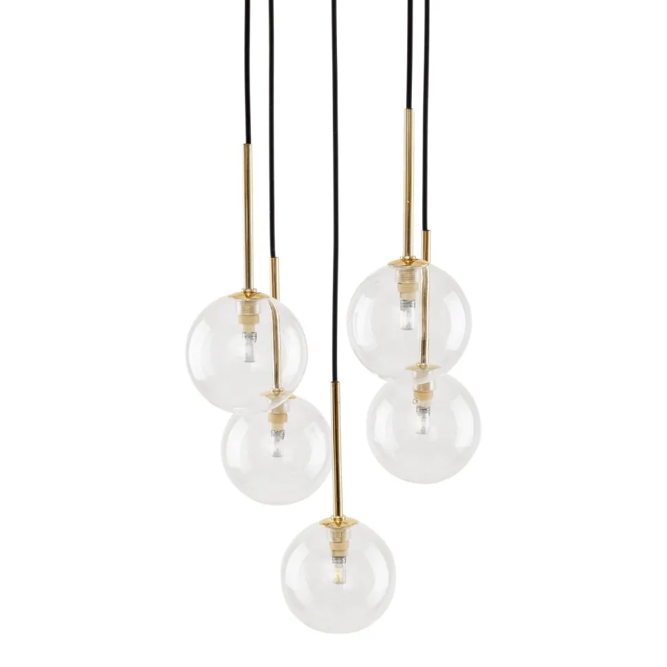 Hängeleuchte Glas Metall Ø 35 cm 5-flammig G9 verstellbar